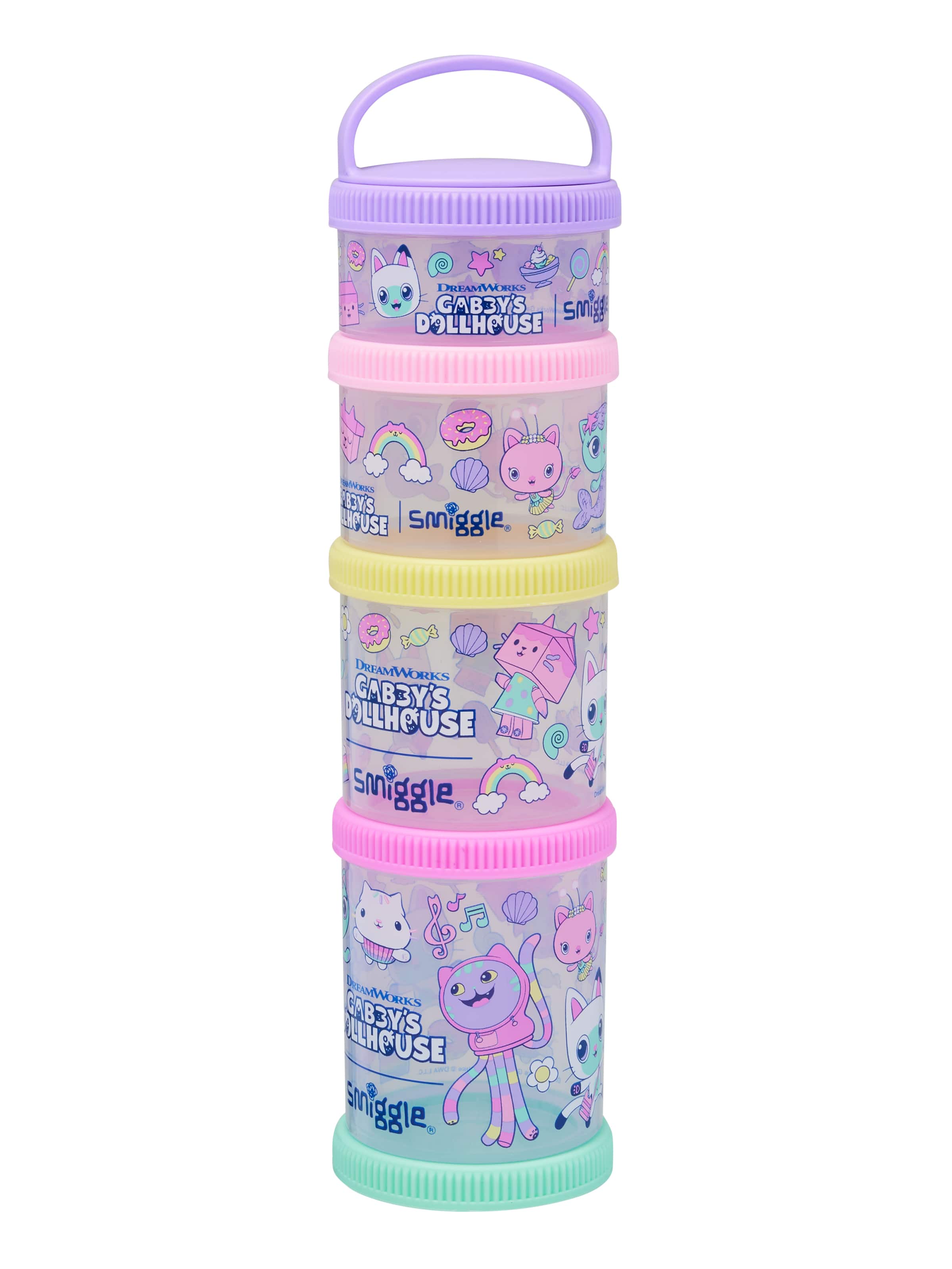 Smiggle - Gabbys Dollhouse 4 Piece Snack Lunch Boxes