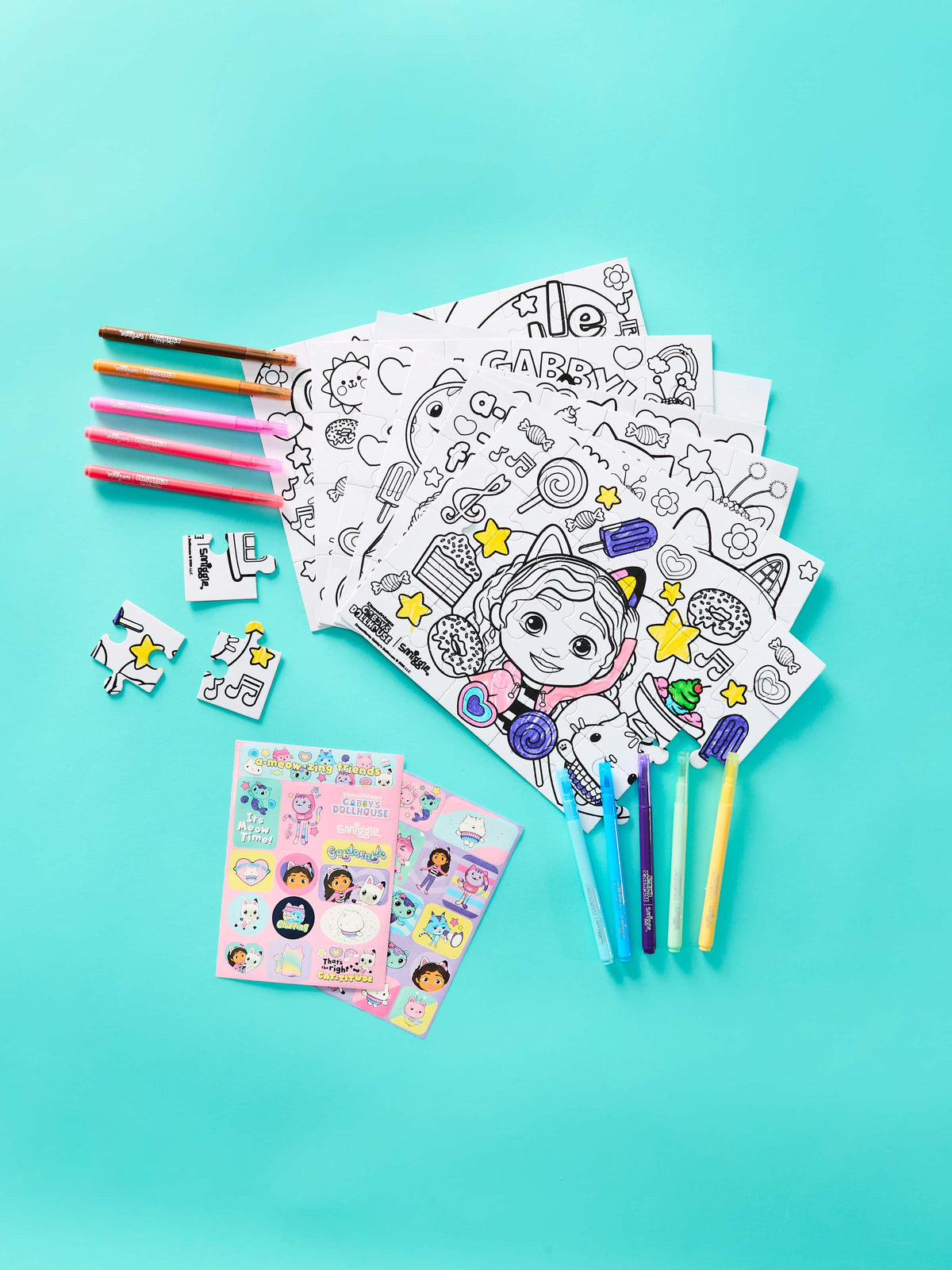 Smiggle - Gabbys Dollhouse Puzzle and Art Stationery Set