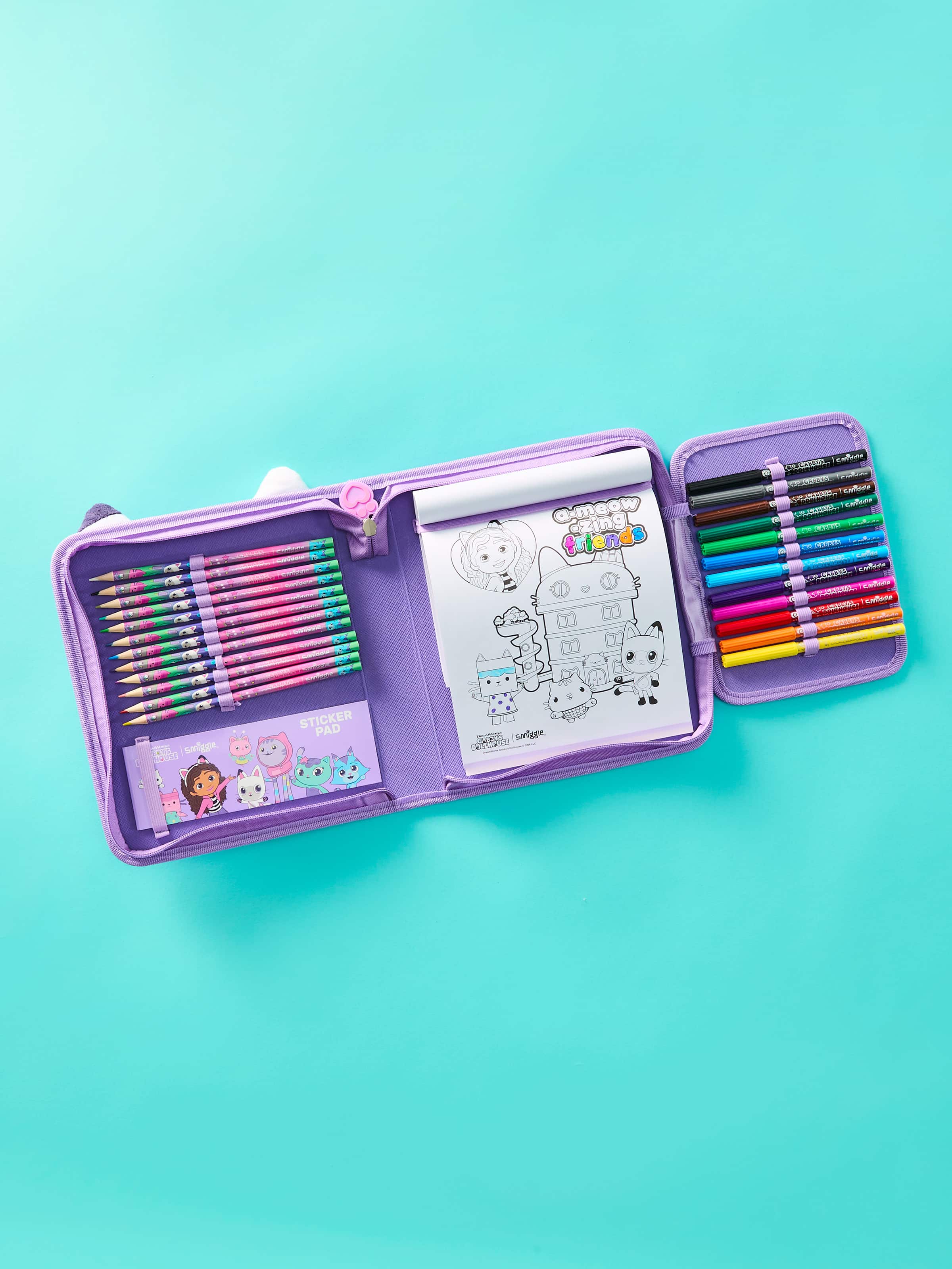 Smiggle - Gabby's Dollhouse Pencil Case and Stationery Set