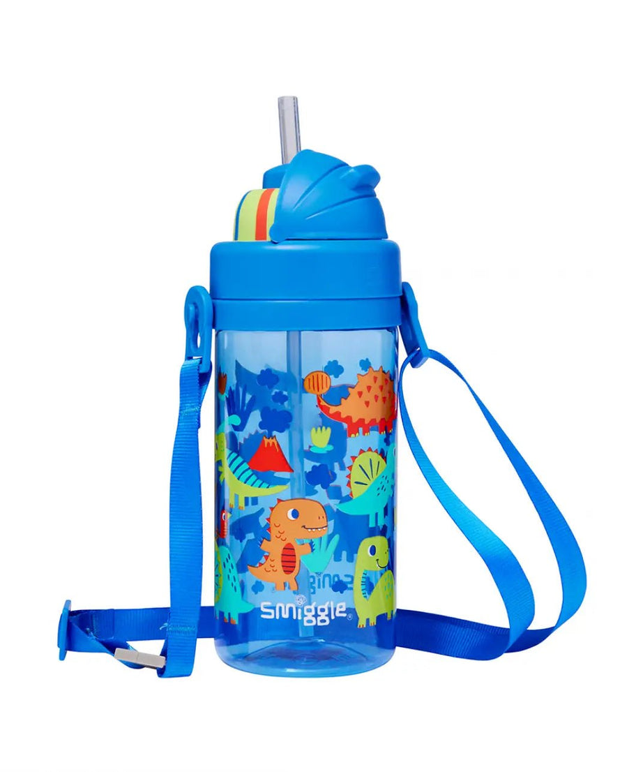 Smiggle - Glide Teeny Tiny Dinossi Design 400 ML BPA-free Hidden Straw Water Bottle