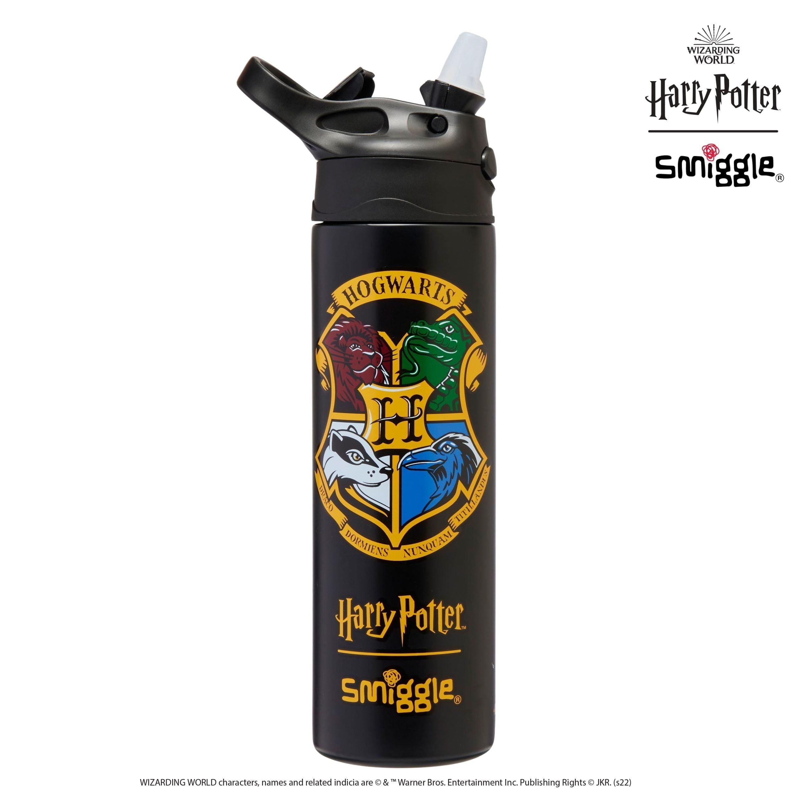 Smiggle - Harry Potter Automatic Straw 520ML Steel Water Bottle