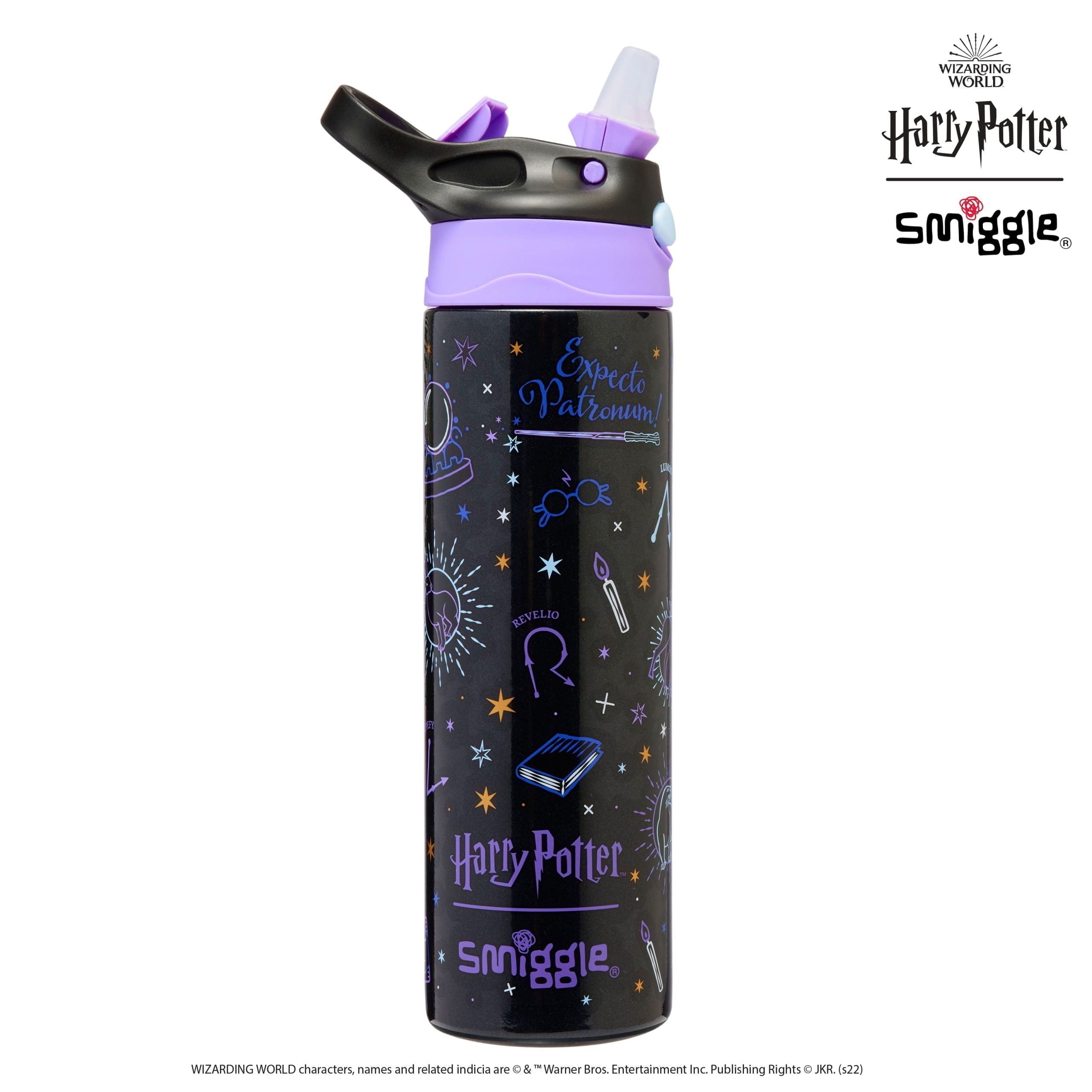 Smiggle - Harry Potter Automatic Straw 520ML Steel Water Bottle