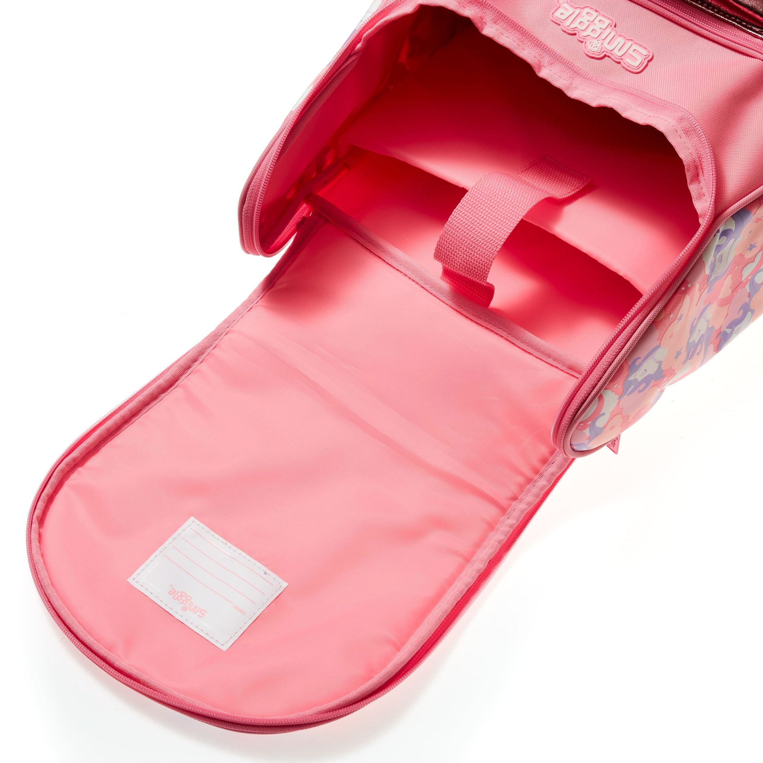 Smiggle - Hide Access Pink Wheeled and Lighted Trolley Backpack