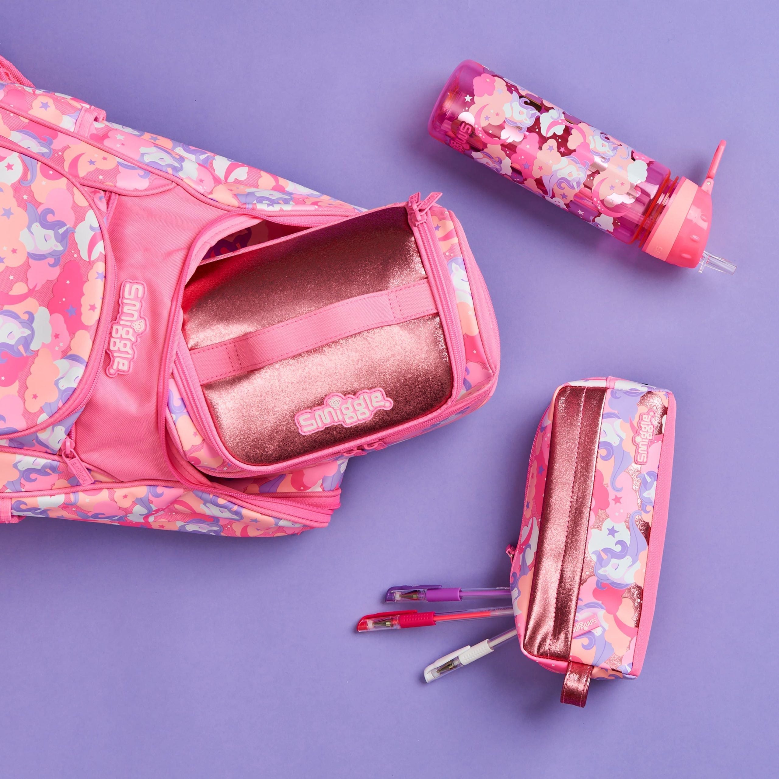 Smiggle - Hide Access Pink Unicorns Backpack