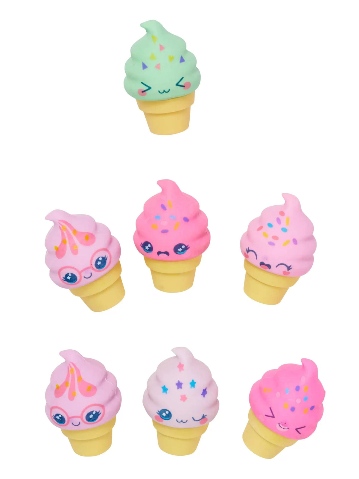 Smiggle - Ice Cream 7-Pack Surprise Scented Erasers