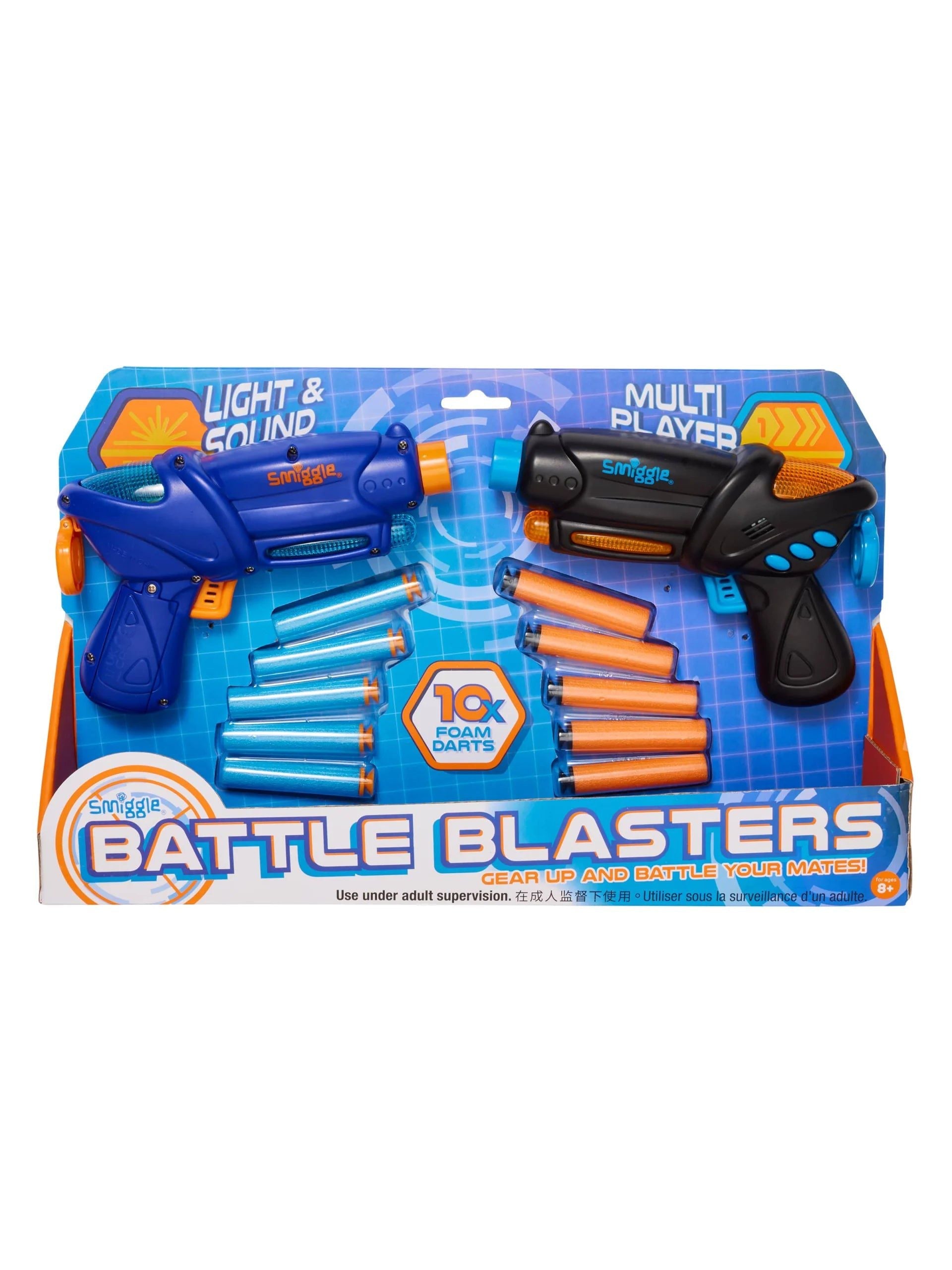 Smiggle - Light-Up & Sound 2-Pack Dart Blaster Toy Gun Set