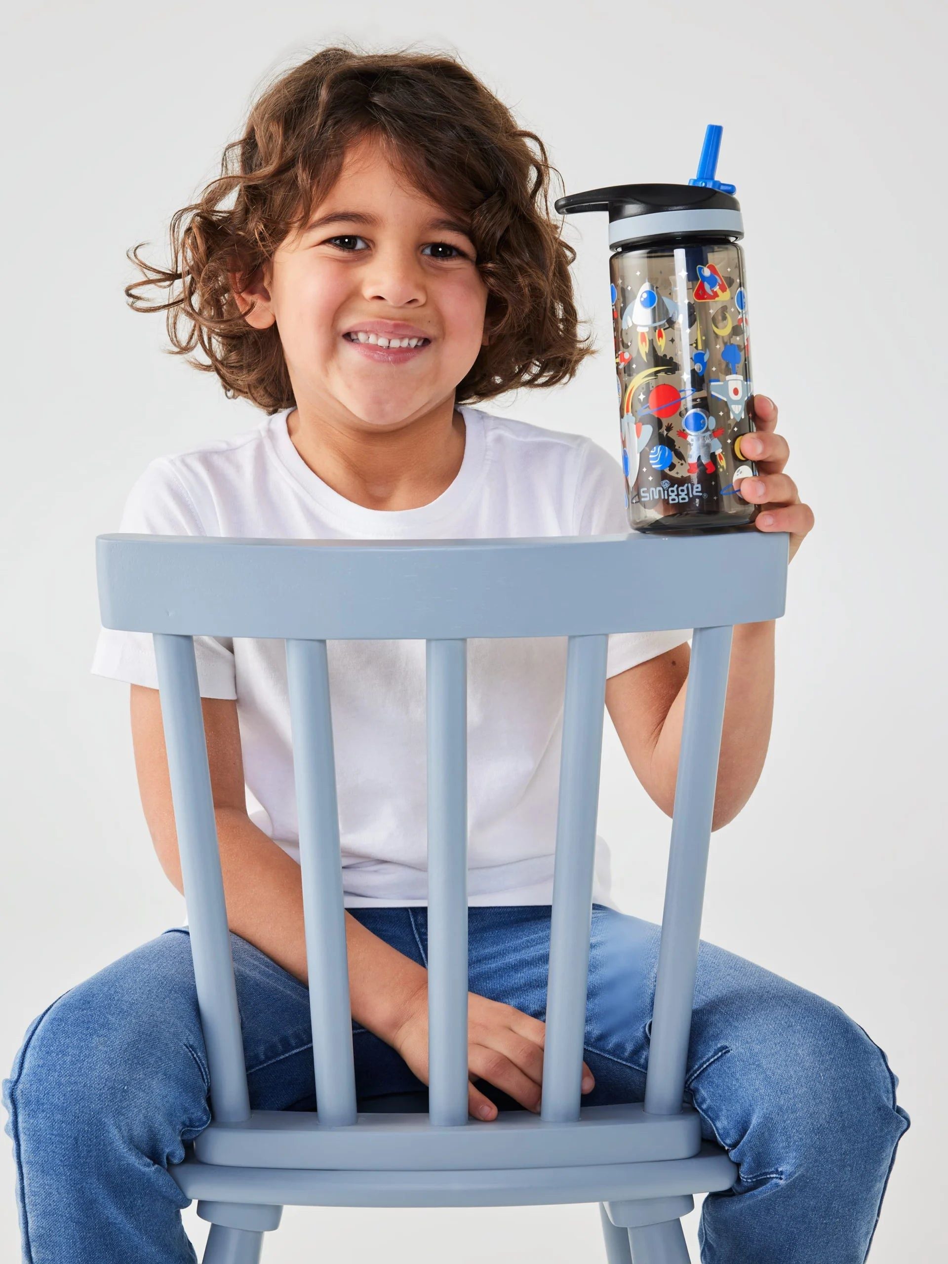 Smiggle - Let's Play 440 ML BPA-Free Straw Water Bottle