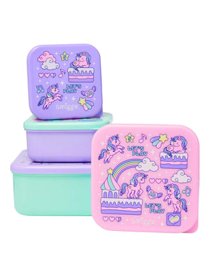Smiggle - Lets Play 4-Pack Food and Nutrition BPA-Free Containers