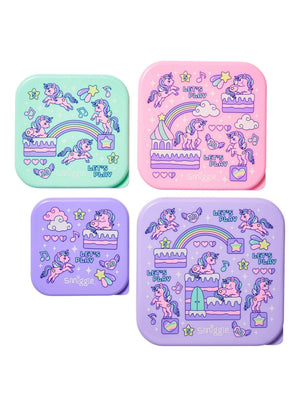 Smiggle - Lets Play 4-Pack Food and Nutrition BPA-Free Containers