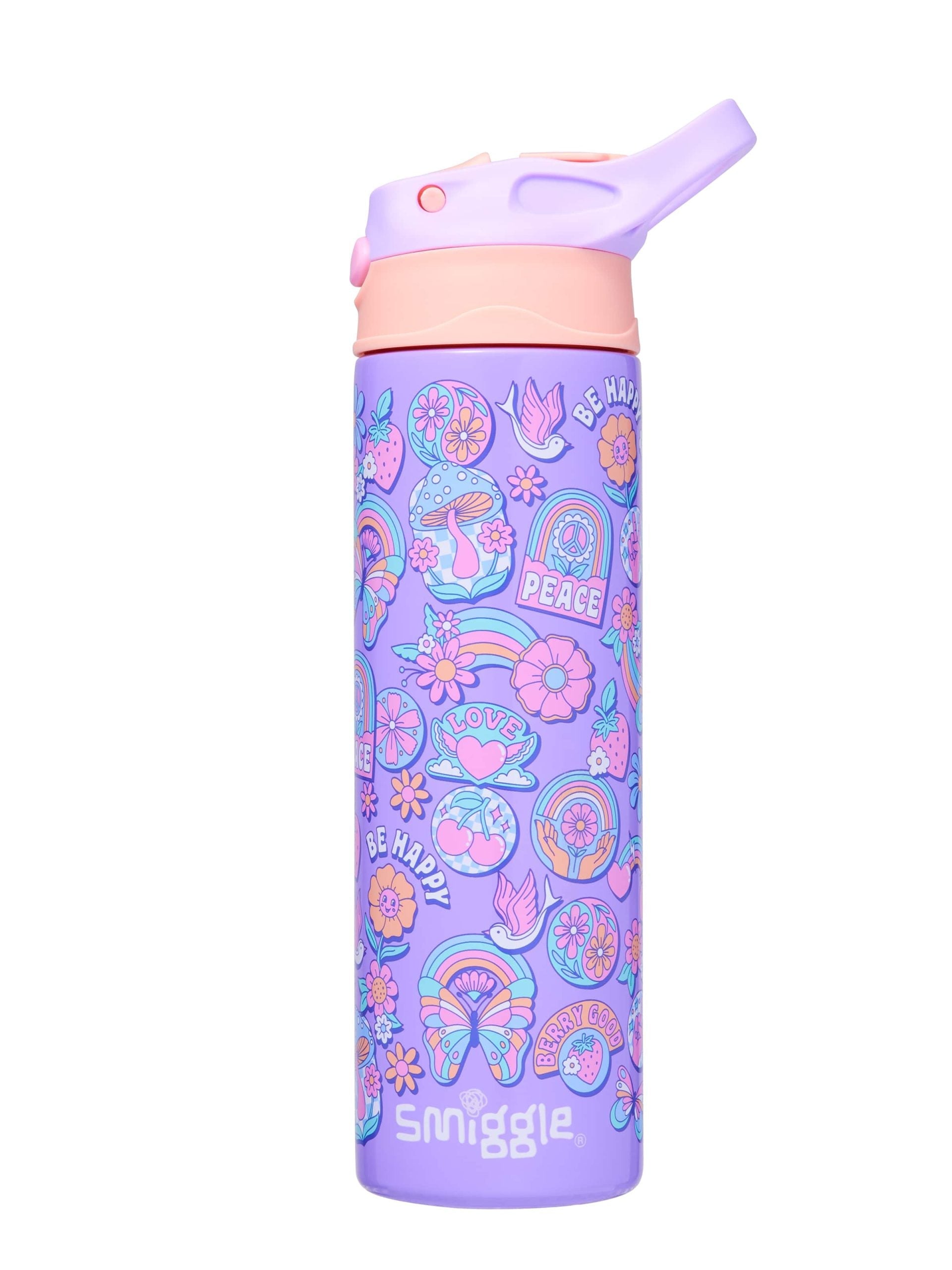 Smiggle - Limitless Stainless Steel 520ML Automatic Straw Bottle