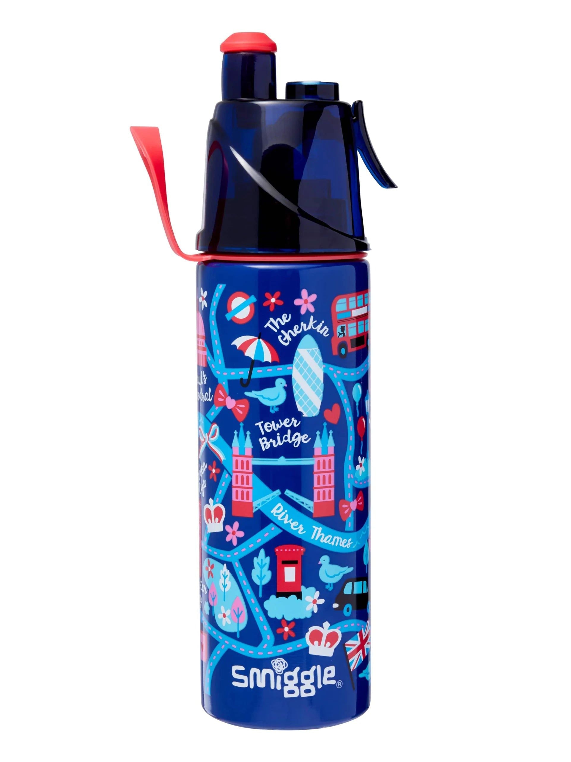 Smiggle - Little London Water Spray 500ML Steel Water Bottle