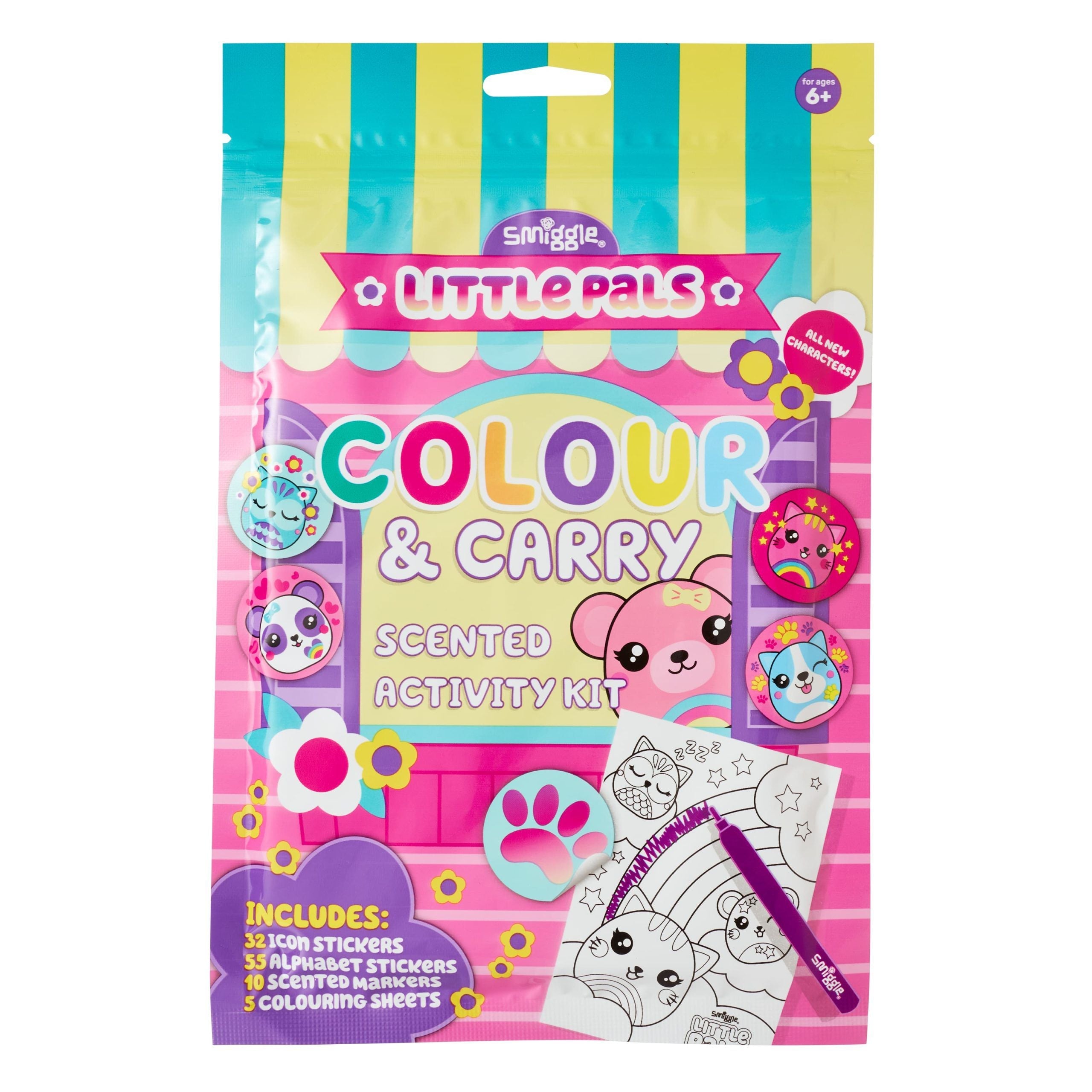 Smiggle - Little Pals Colouring Books and Crayons Set