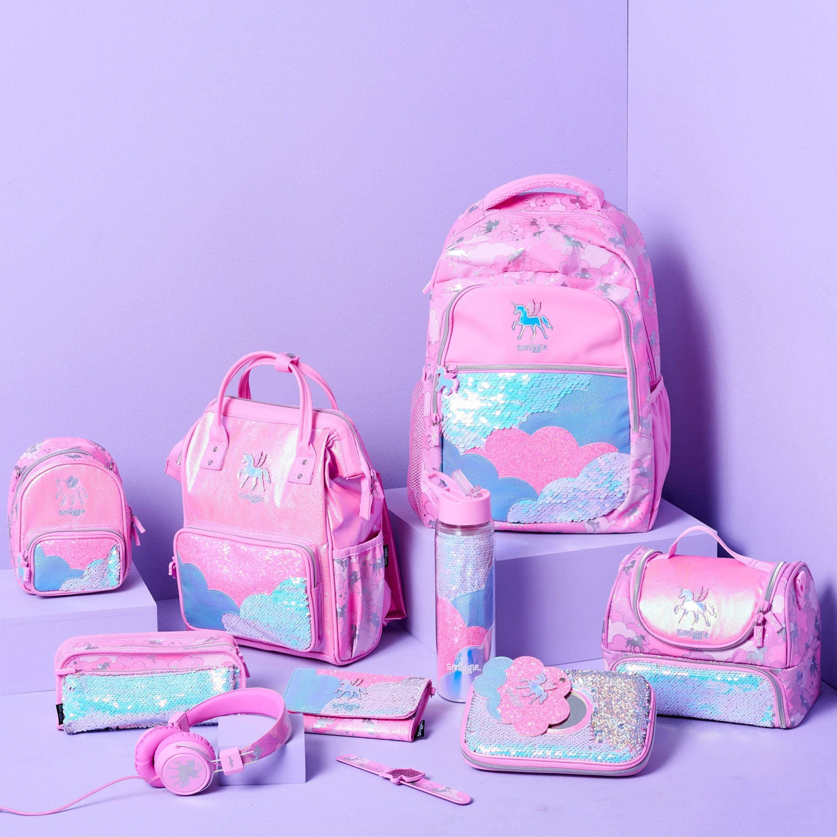 Smiggle - Lunar Pink Unicorn Classic Backpack