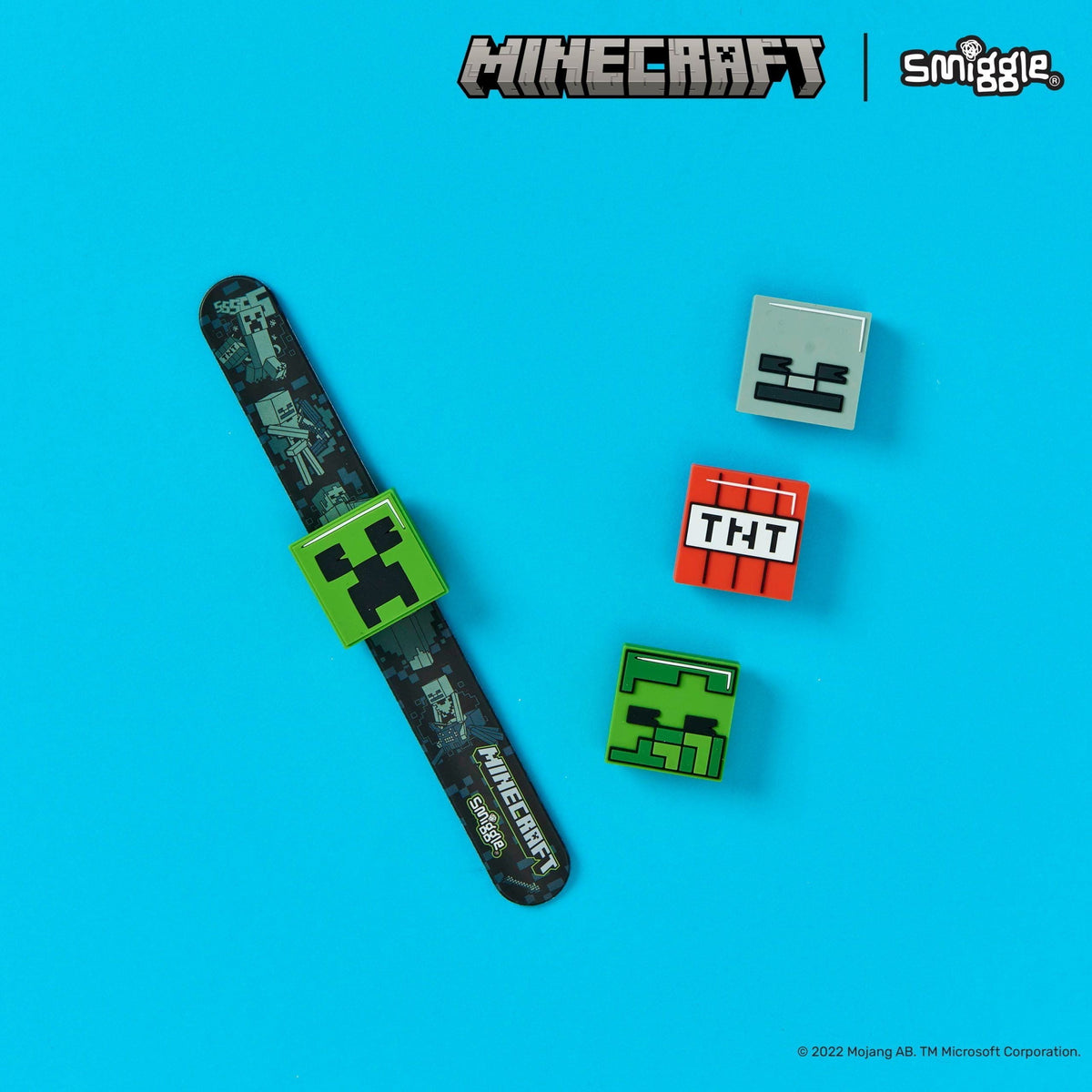 Smiggle - Minecraft Multi-Charm Changing Slapband Arm Accessory