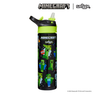 Smiggle - Minecraft Automatic Straw 520ML Steel Water Bottle