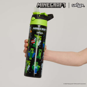Smiggle - Minecraft Automatic Straw 520ML Steel Water Bottle
