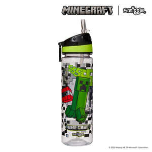 Smiggle - Minecraft Straw 650ML BPA-Free Water Bottle