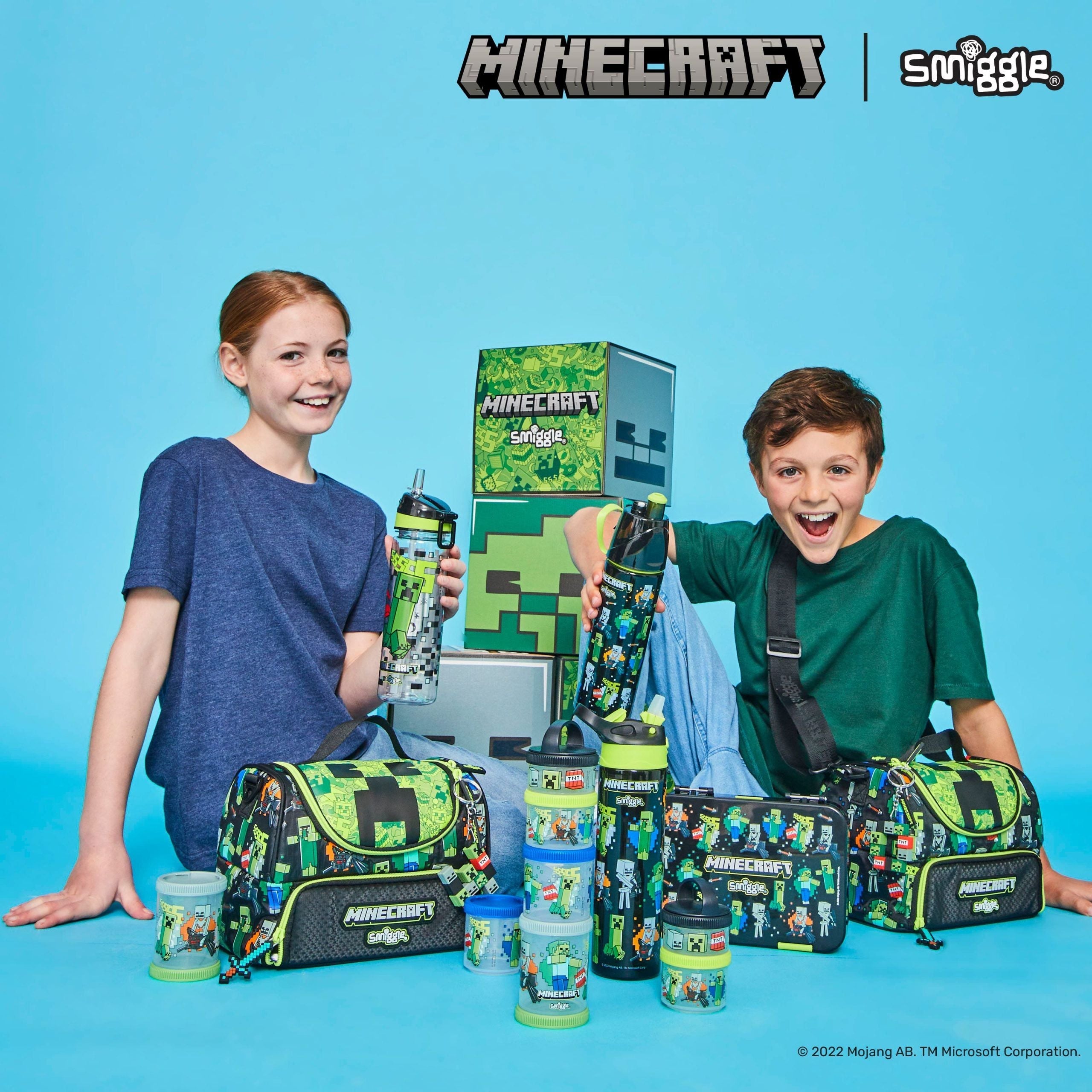 Smiggle - Minecraft Water Spray 500ML Steel Water Bottle