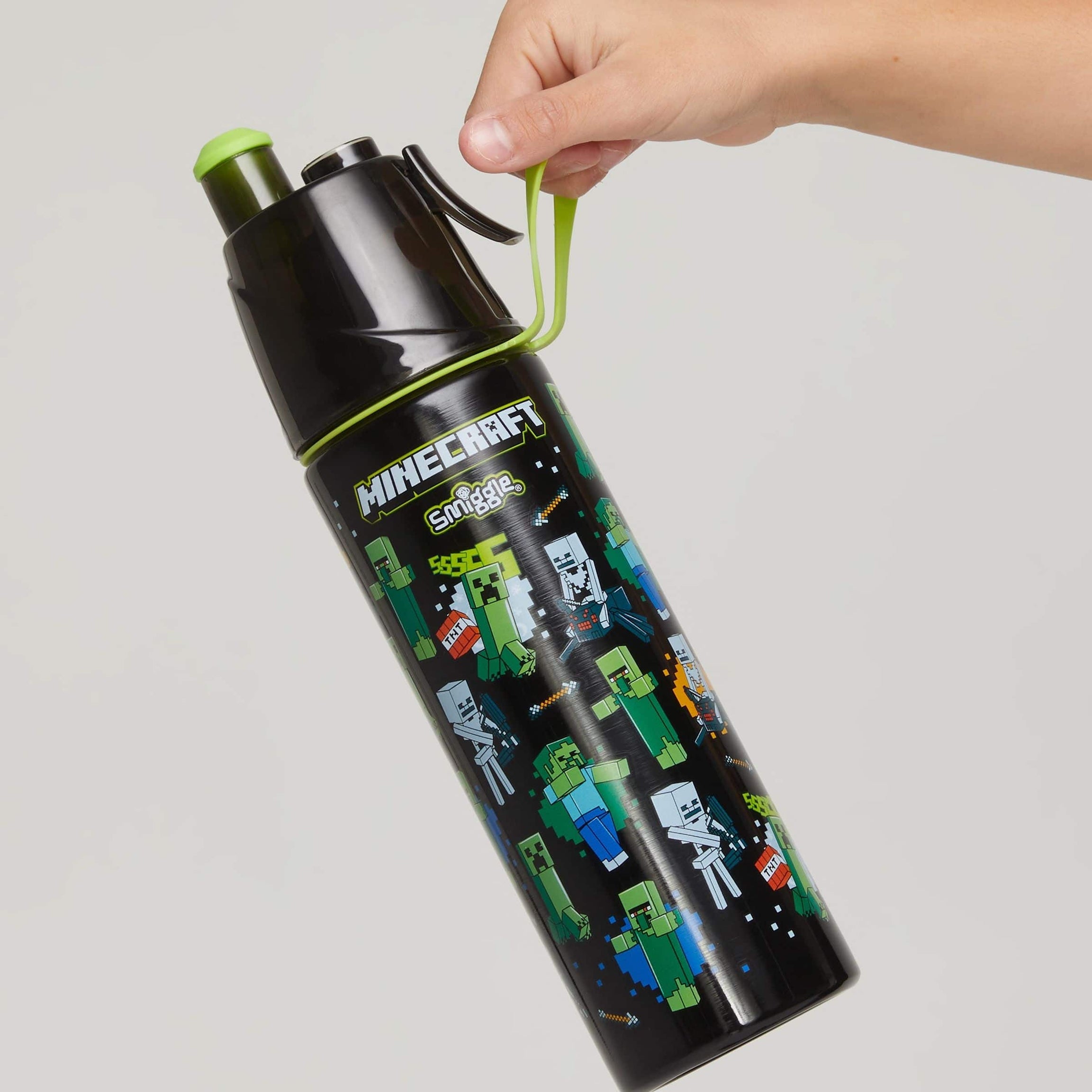 Smiggle - Minecraft Water Spray 500ML Steel Bottle