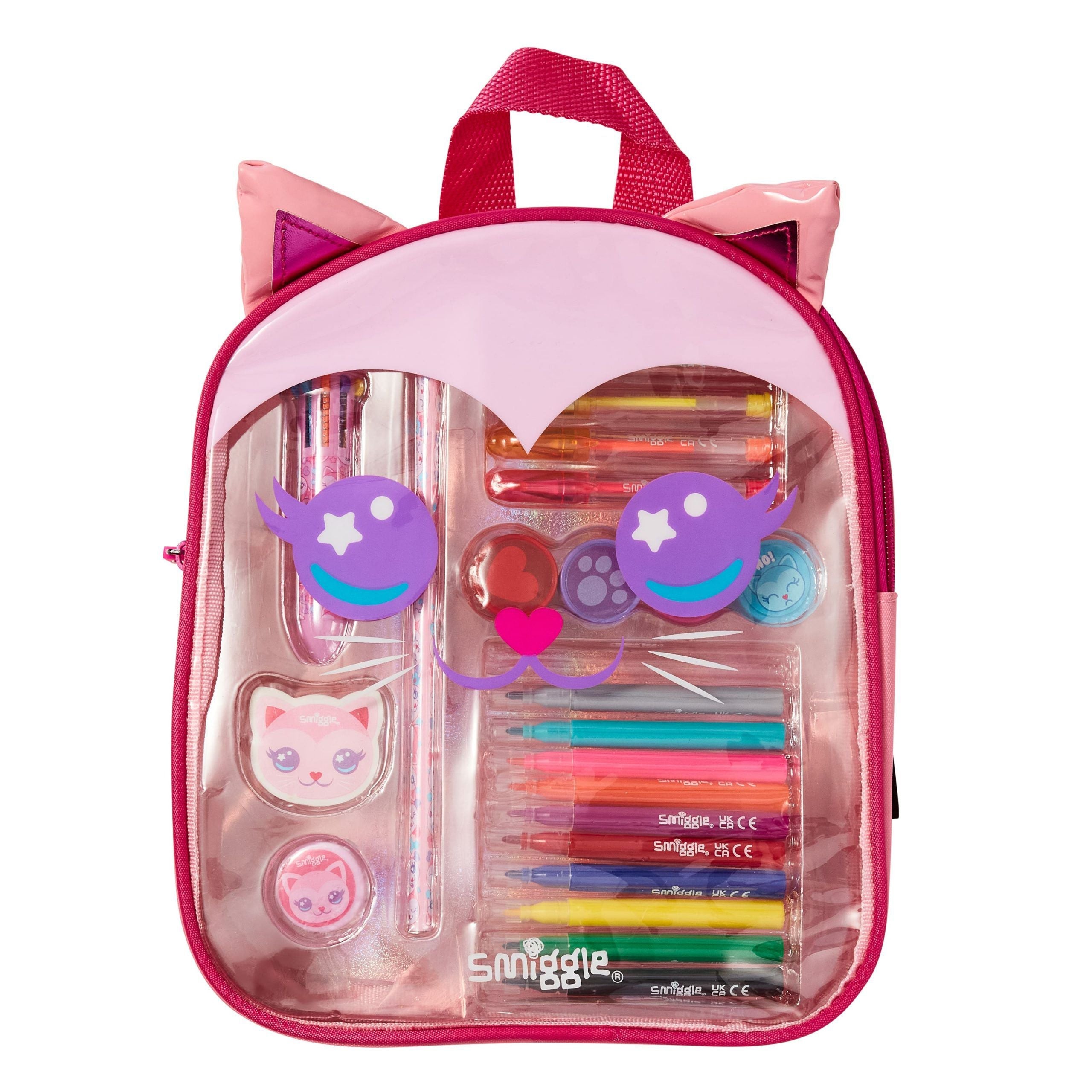 Smiggle - Sweet Red Cat Crayon Backpack Set for Little Ones