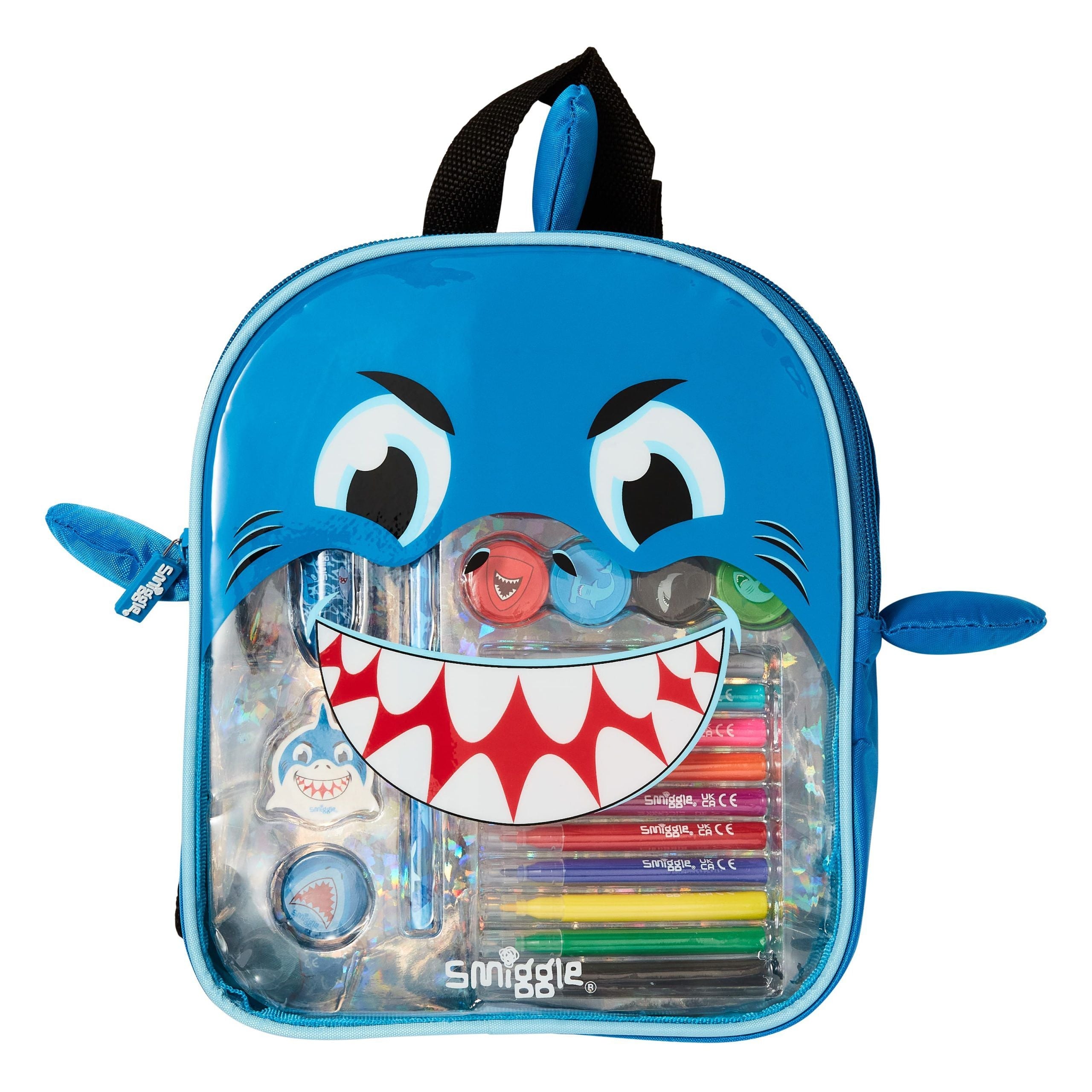 Smiggle - Sweet Blue Shark Crayon Backpack Set for Little Ones