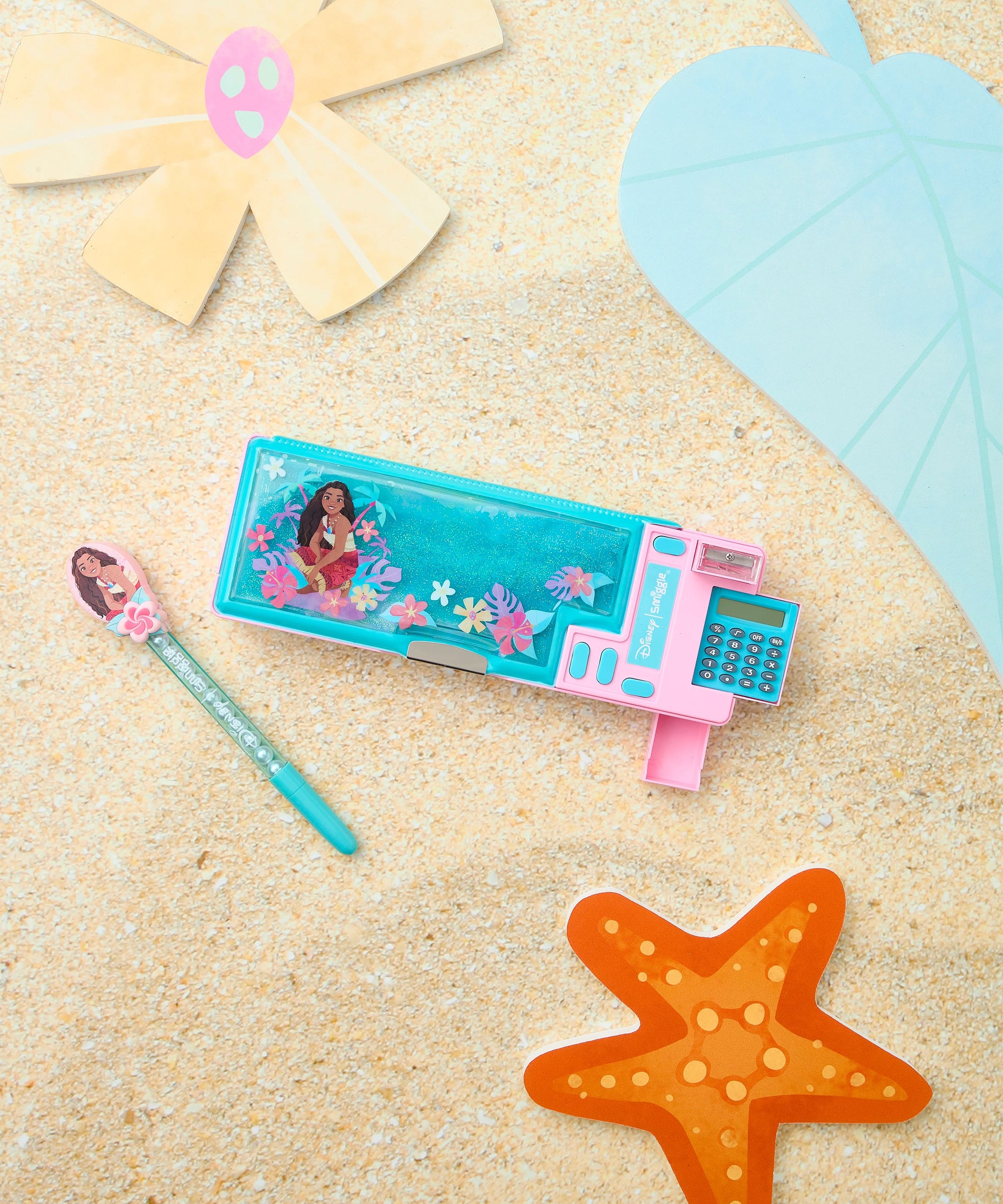Smiggle - Moana Pencil Case with Calculator and Automatic Mechanism