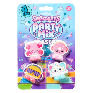 Smiggle - Party Mix Eraser Pack X4
