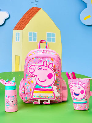 Smiggle - Peppa Pig 400ML Stainless Steel Automatic Water Bottle