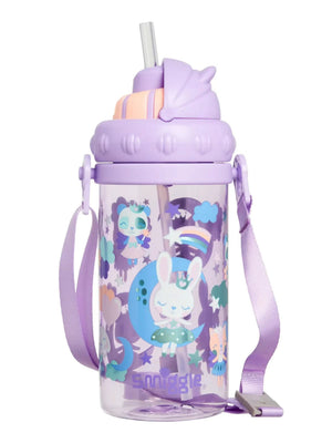 Smiggle - Round About Teeny Tiny Hanging Straw 400ML BPA Free Water Bottle