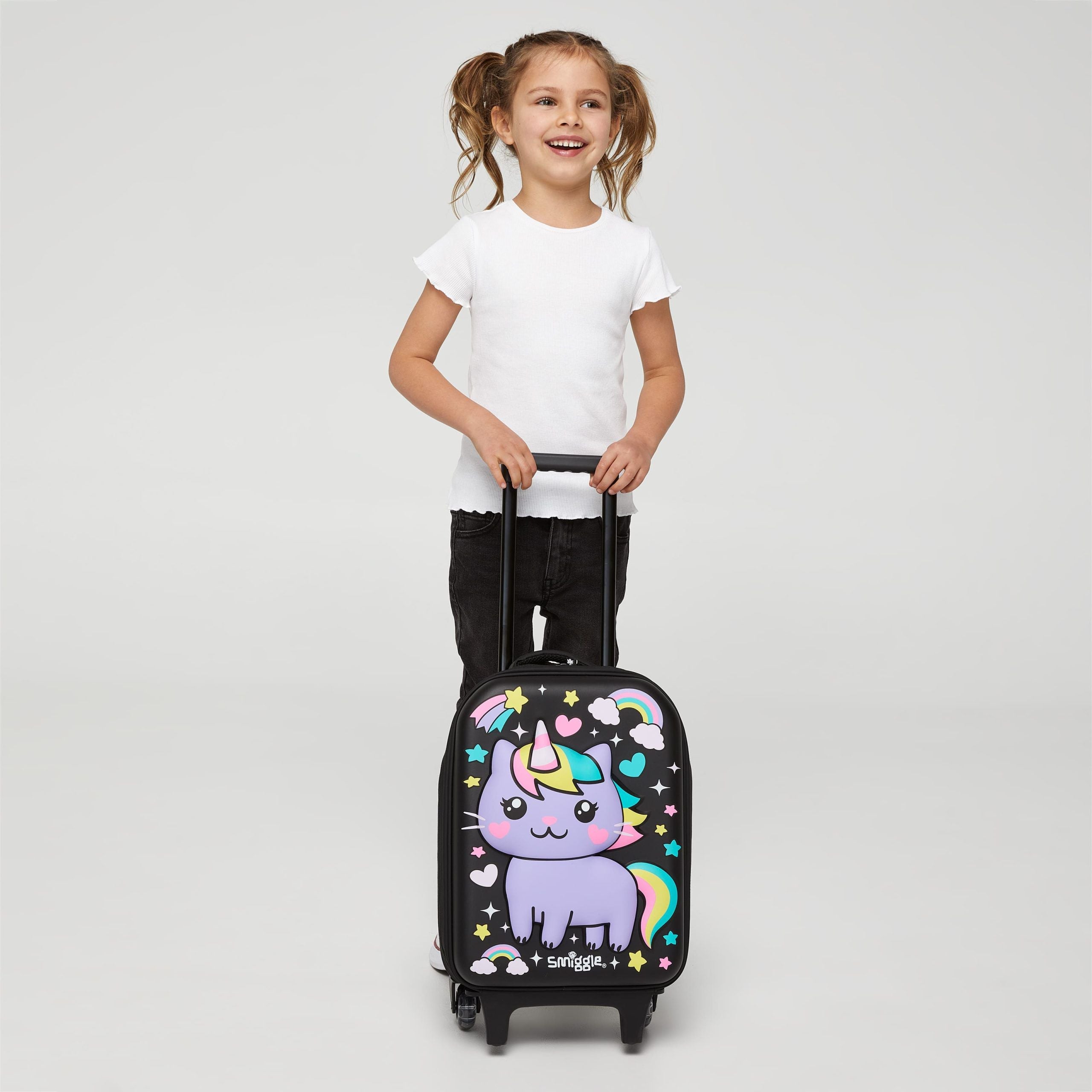 Smiggle - Sky Hi Junior Children's Suitcase with Wheels and Lights