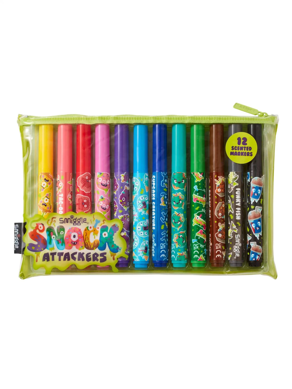 Smiggle - Snack Attackers Scented 12-Pack Highlighter and Pencil Case Set