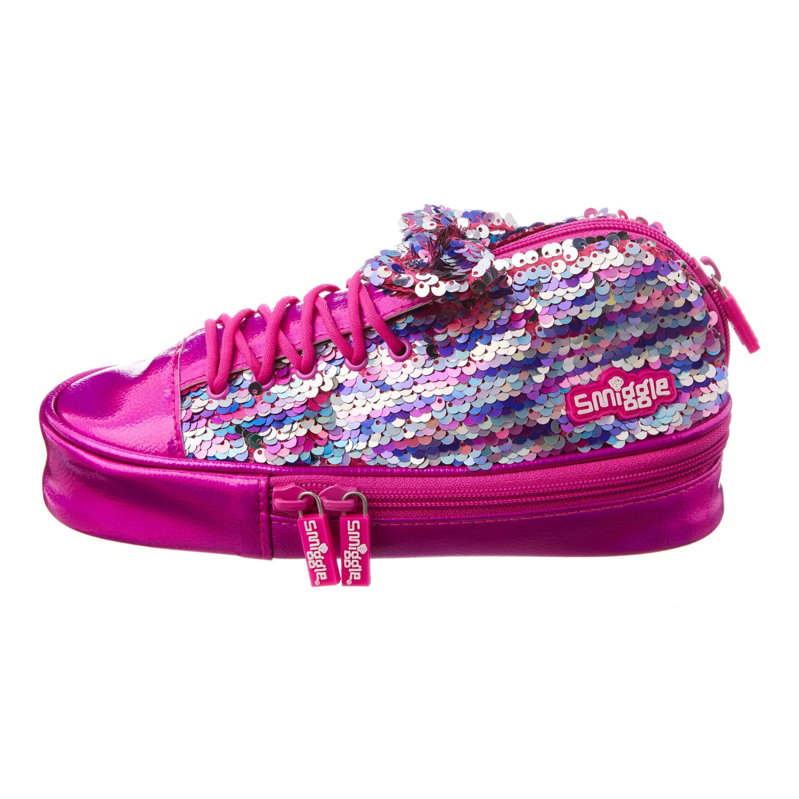 Smiggle - Sneakers Pink Sequin Pencil Case