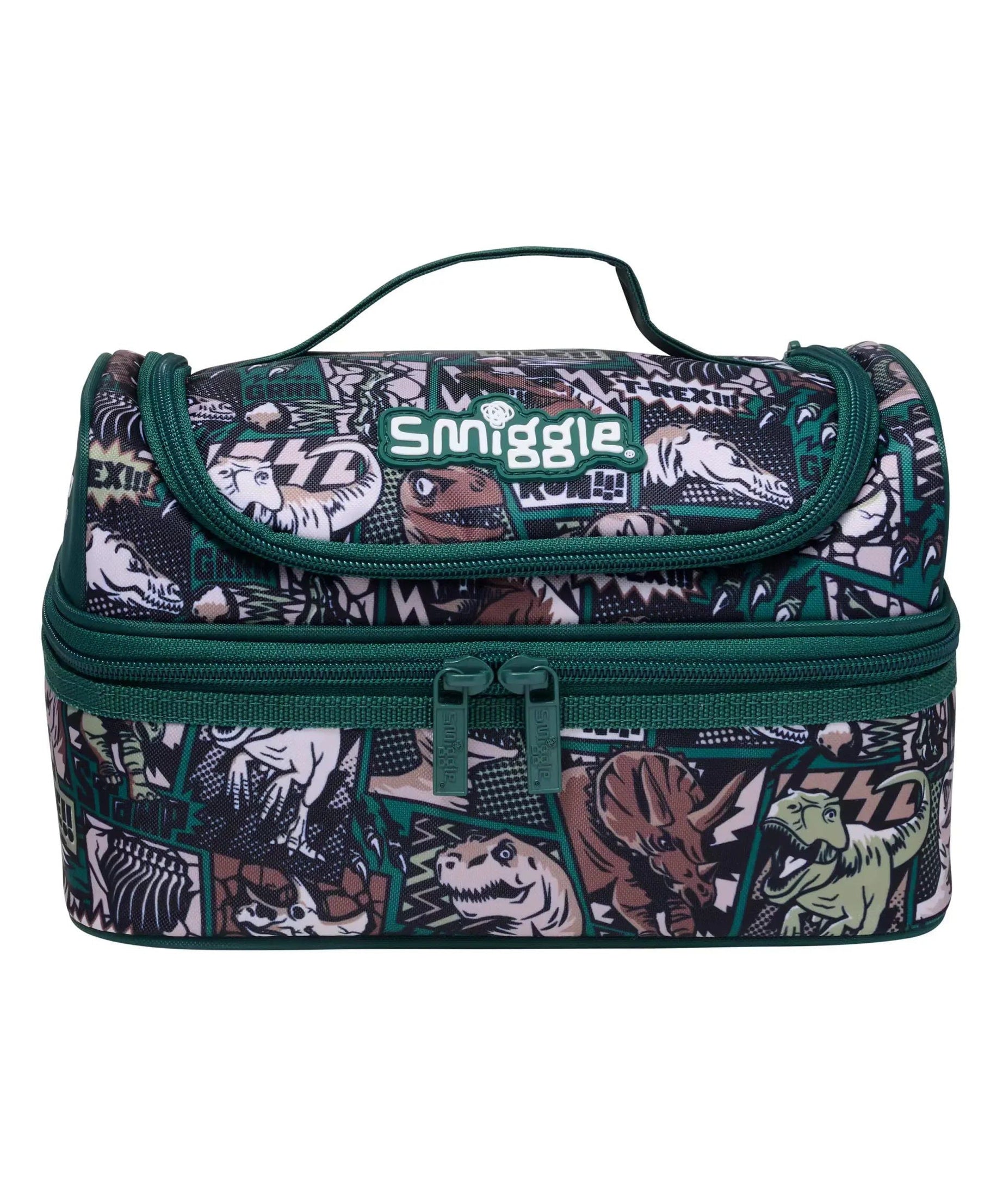 Smiggle - Wonder Çift Katlı Beslenme Çantası - Dinossi