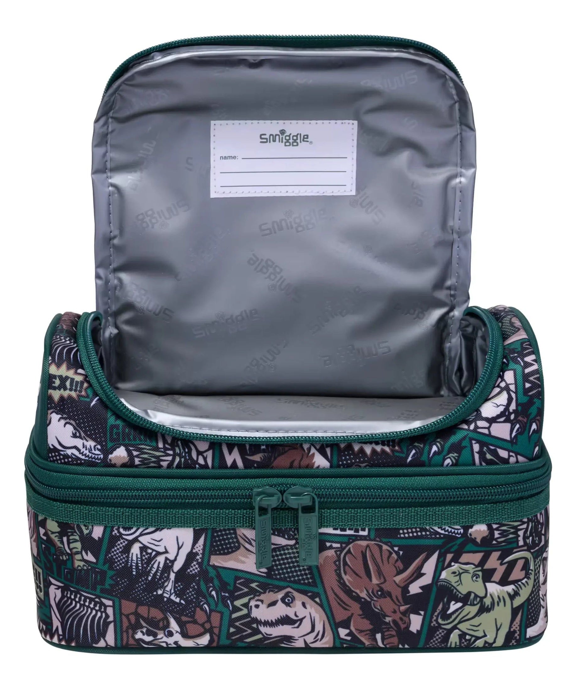 Smiggle - Wonder Çift Katlı Beslenme Çantası - Dinossi