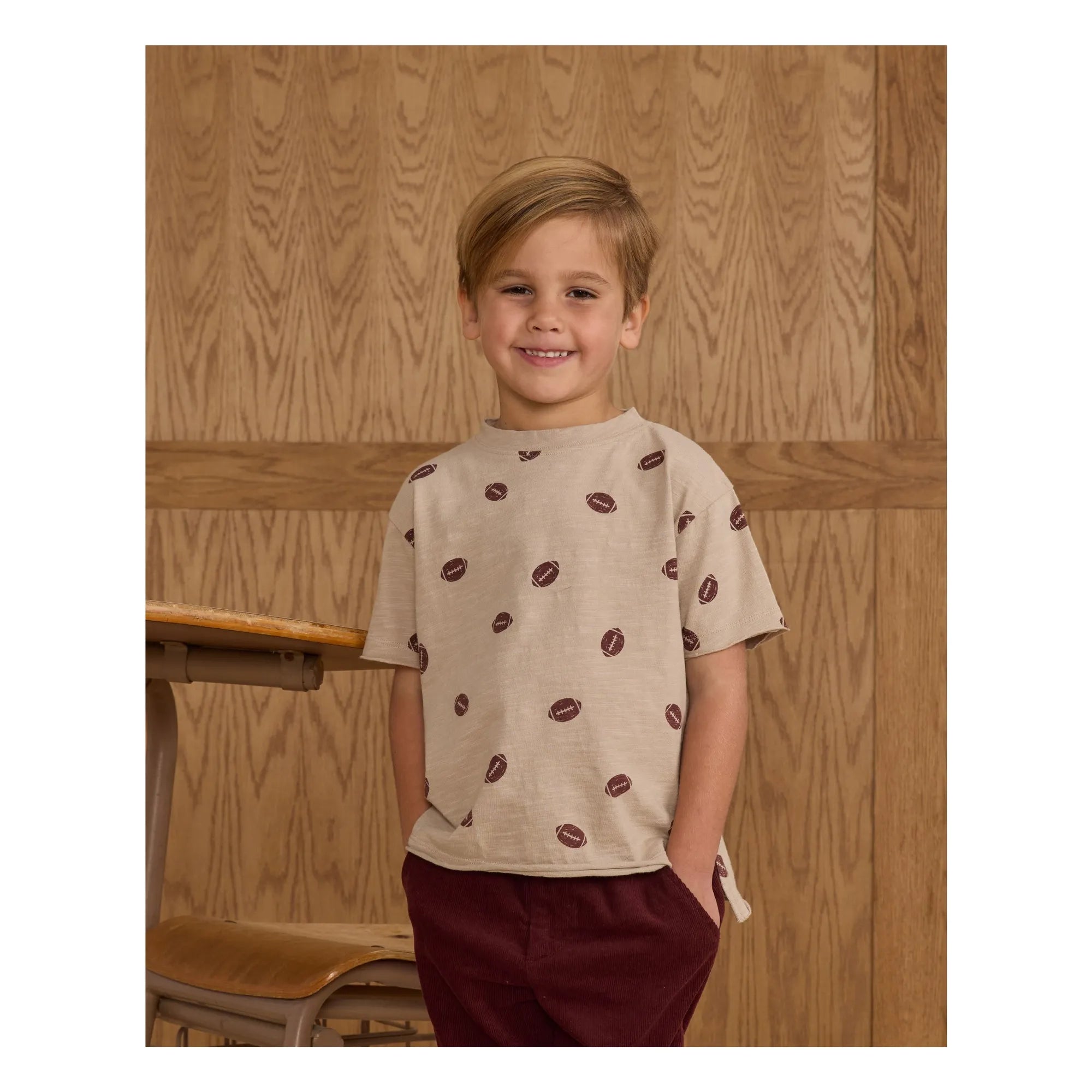 Rylee + Cru - Football T-shirt | Stone