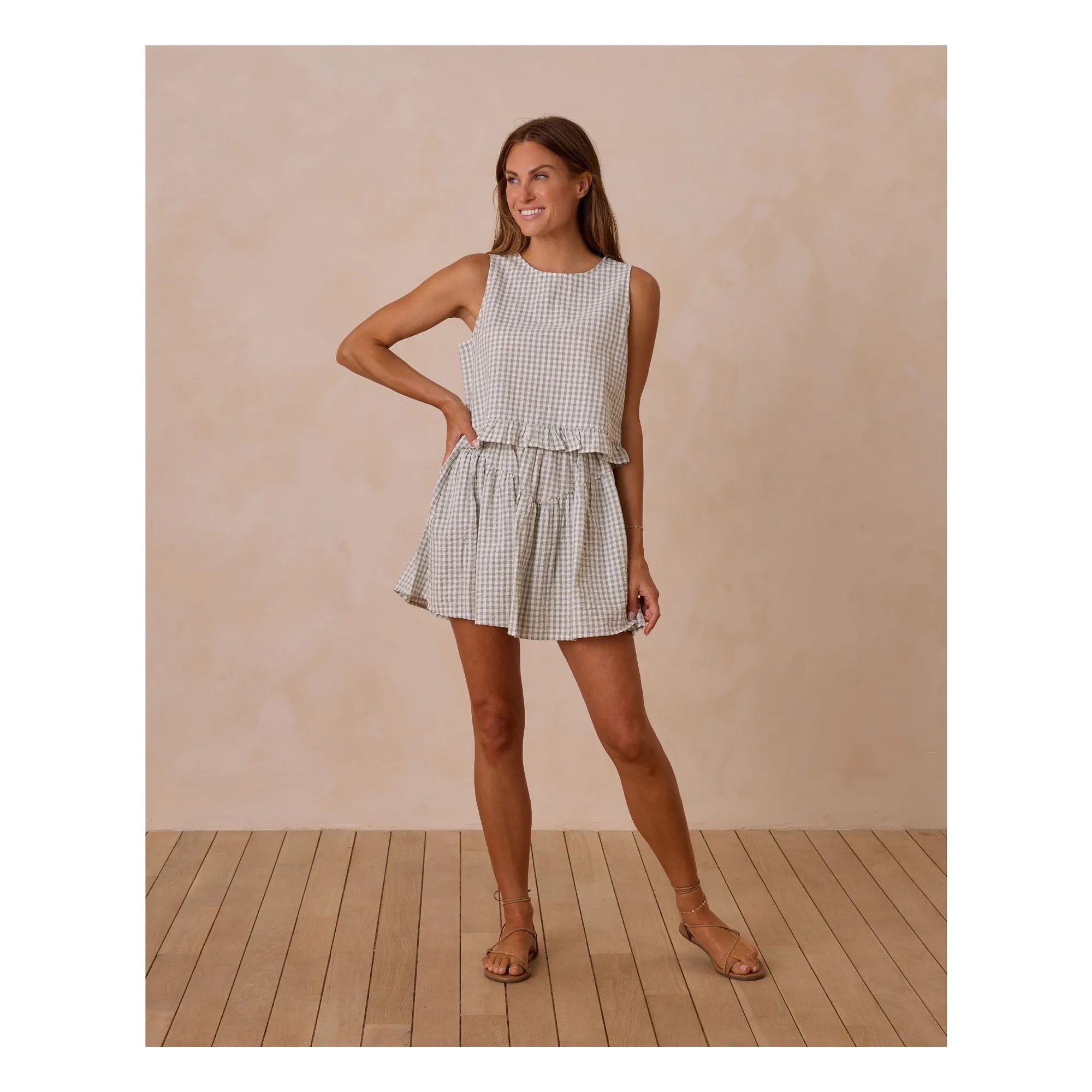 Rylee + Cru - Sparrow Gingham etek | Adaçayı