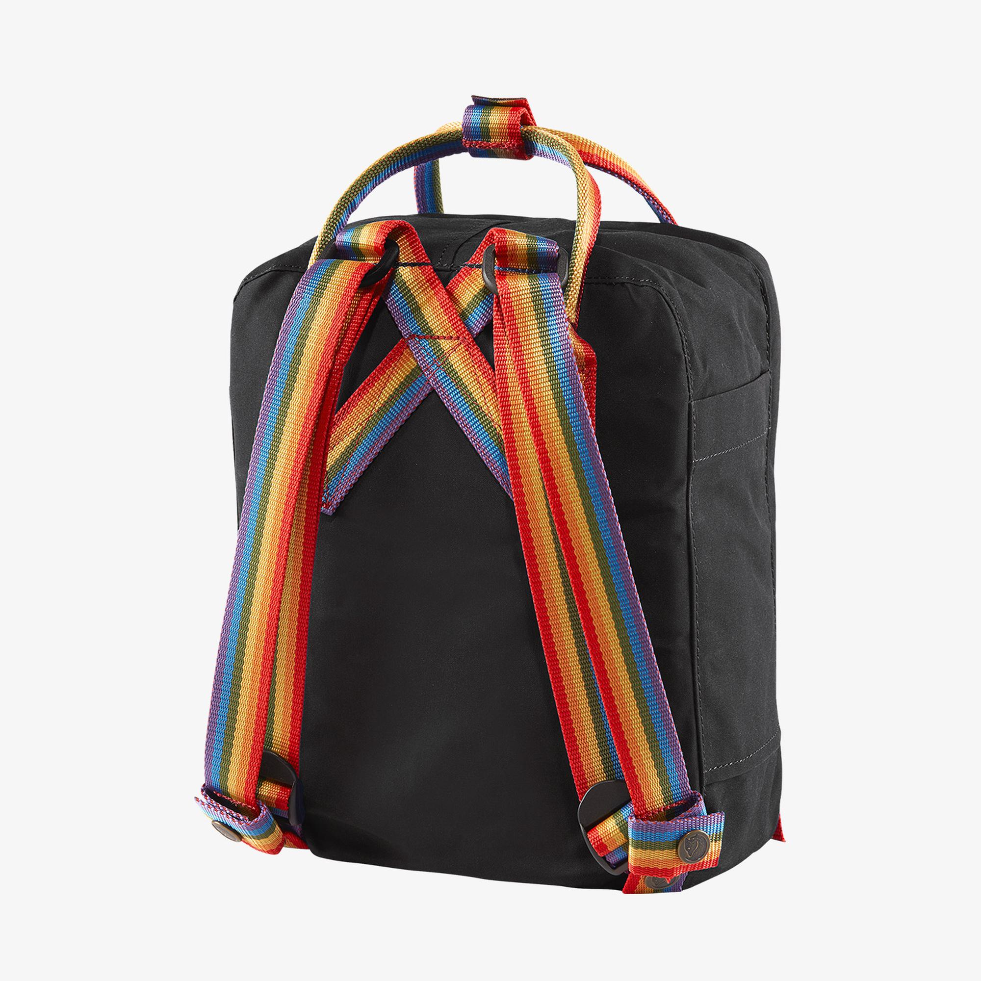 fjallraven backpack kanken rainbow mini Fjällräven Kånken - Rainbow Mini Unisex Black Backpack