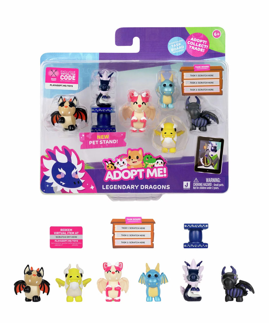 Squishmallows - Adopt Me! 6-Pack Legendary Dragons Toy Figures