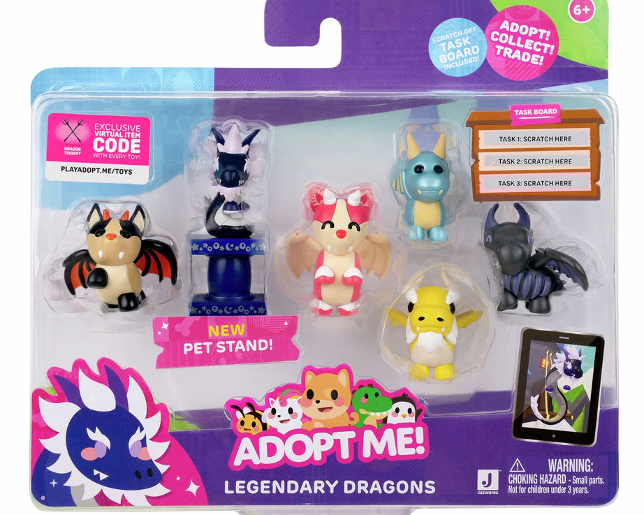 Squishmallows - Adopt Me! 6-Pack Legendary Dragons Toy Figures