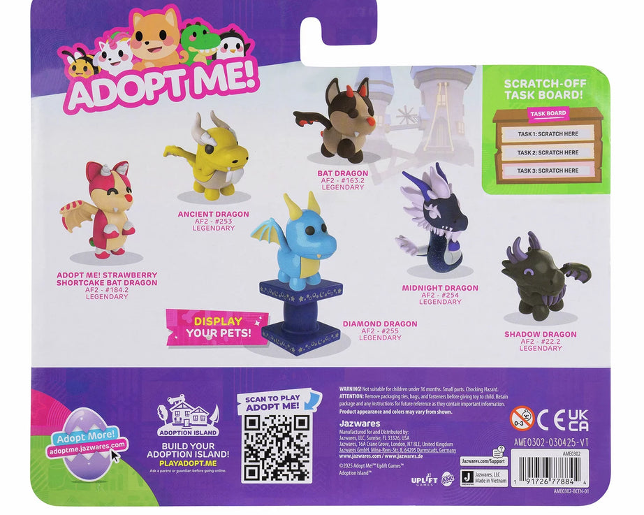 Squishmallows - Adopt Me! 6-Pack Legendary Dragons Toy Figures