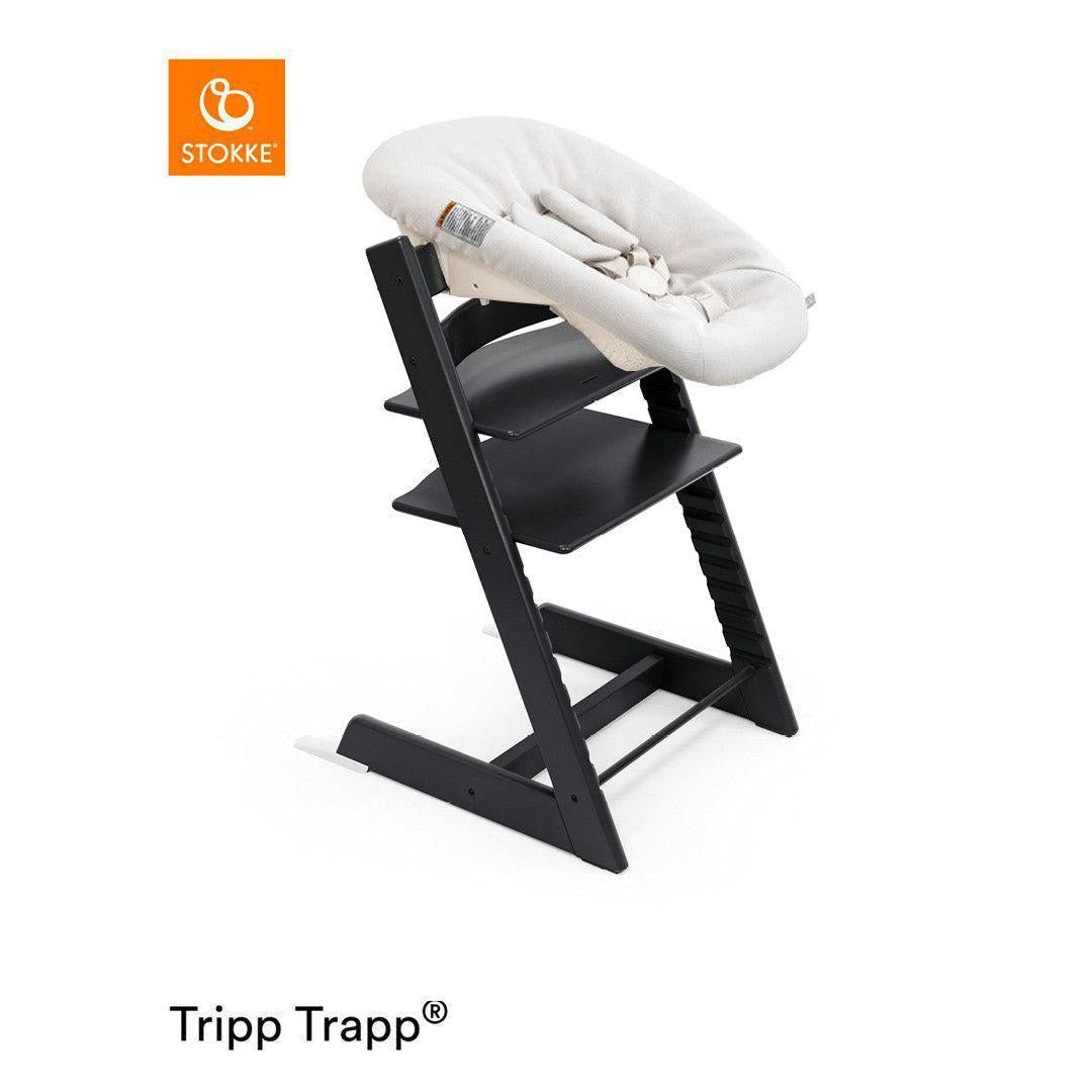 Stokke Tripp Trapp Highchair + Newborn Set-Highchairs-Black-Vanilla White | Natural Baby Shower