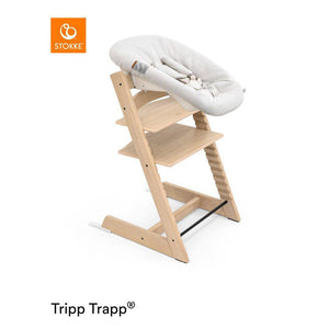 Stokke Tripp Trapp Highchair + Newborn Set-Highchairs-Oak Natural-Vanilla White | Natural Baby Shower