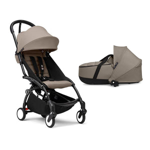 Stokke YOYO3 Newborn Shell to Toddler Bundle-Strollers-Taupe-Black | Natural Baby Shower