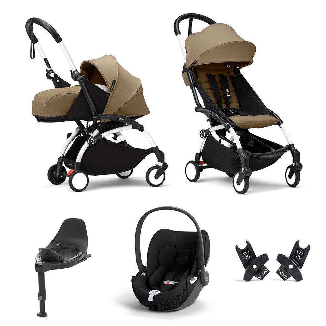 Stokke YOYO3 Newborn to Toddler Cloud T Travel System-Strollers-Toffee-White | Natural Baby Shower