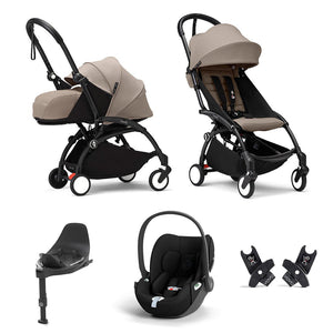 Stokke YOYO3 Newborn to Toddler Cloud T Travel System-Strollers-Taupe-Black | Natural Baby Shower