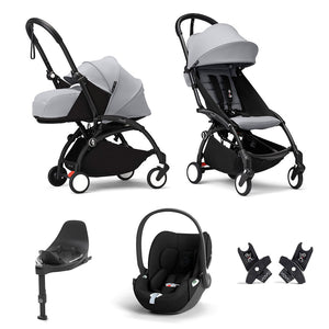 Stokke YOYO3 Newborn to Toddler Cloud T Travel System-Strollers-Stone-Black | Natural Baby Shower