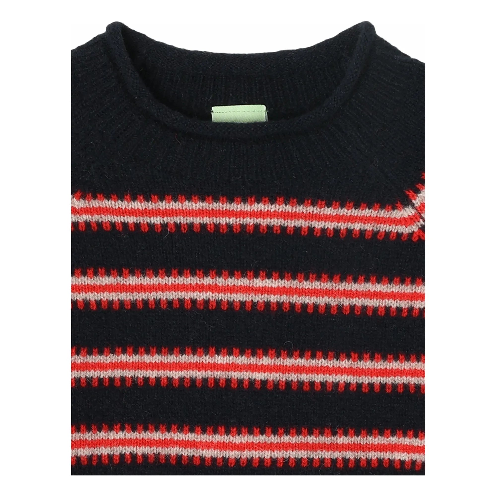 FUB - Striped Lambswool Sweater | Navy Blue