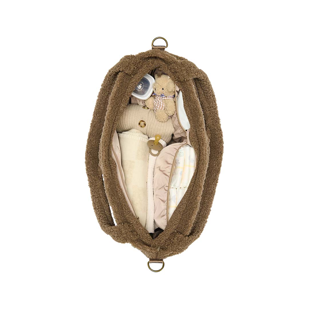 Studio Noos Brown Teddy Diaper Bag - Brown-Changing Bags-Brown-58cm X 42cm | Natural Baby Shower