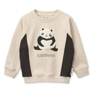 Liewood - Sweat Aude Panda Organic Cotton | Ecru