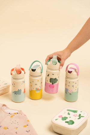 The Cotton Cloud - Cherry Pop 420ML Stainless Steel Hidden Straw Bottle